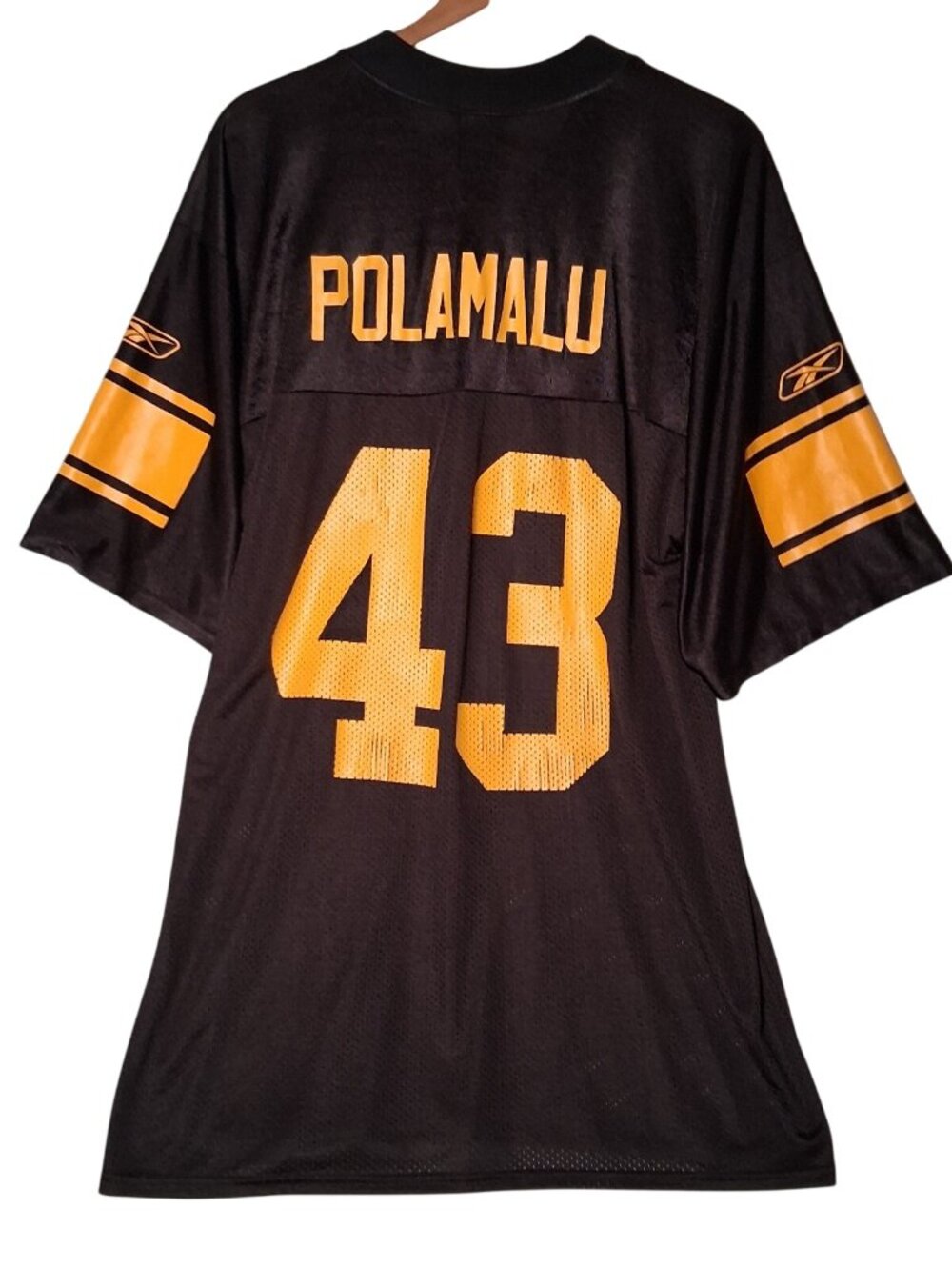 Pittsburgh Steelers Troy Polamalu Jersey Large Reebok NFL Players Graphic #43